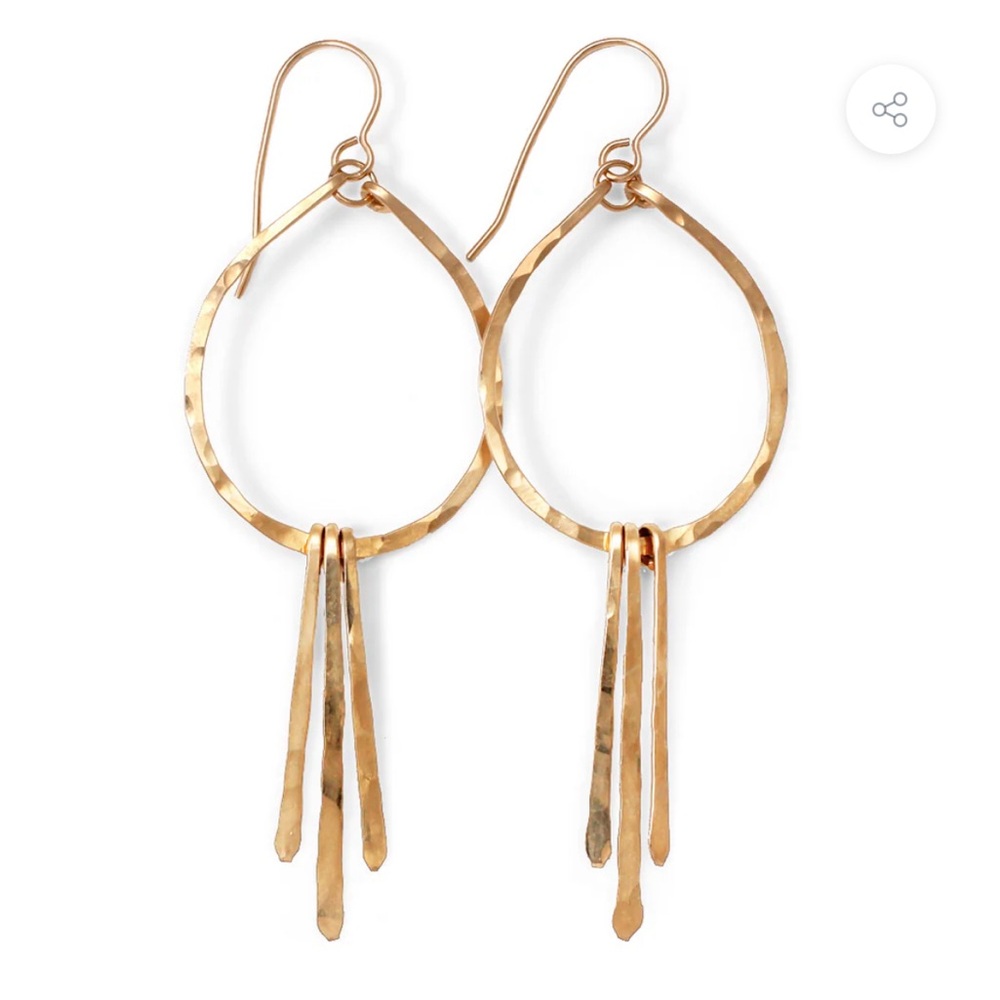 Delia Langan Small Teardrop Fringe Earrings 14k Rose Gold Filled